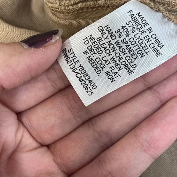 Y2K GUESS Jeans Trench Coat Women Large Khaki Cotton Outdoor Double Breasted - Picture 9 of 16